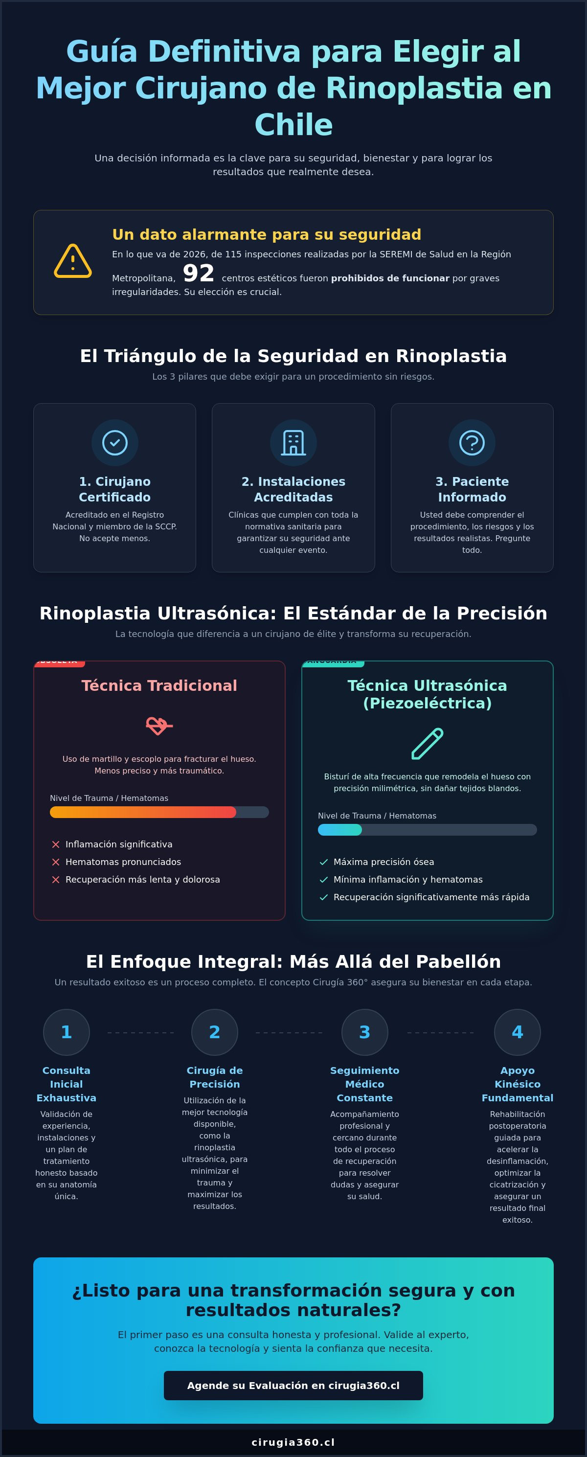 Infografia de Mejor cirujano de rinoplastia en Chile: Cómo elegir con seguridad en 2026