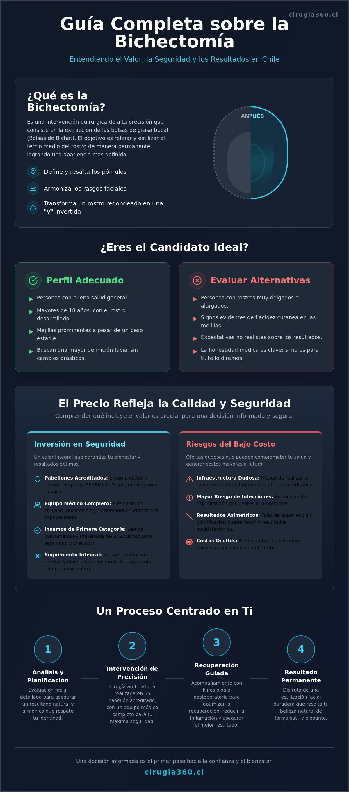 Infografia de Bichectomía: Precio en Chile y Guía Completa de Perfilado Facial 2026