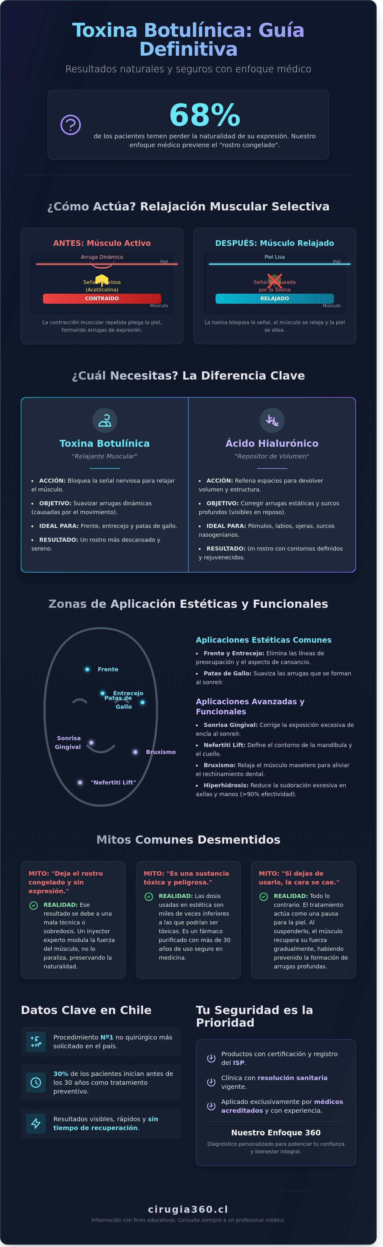 Infografia de Toxina Botulínica Santiago: Desmintiendo Mitos para un Rostro Natural