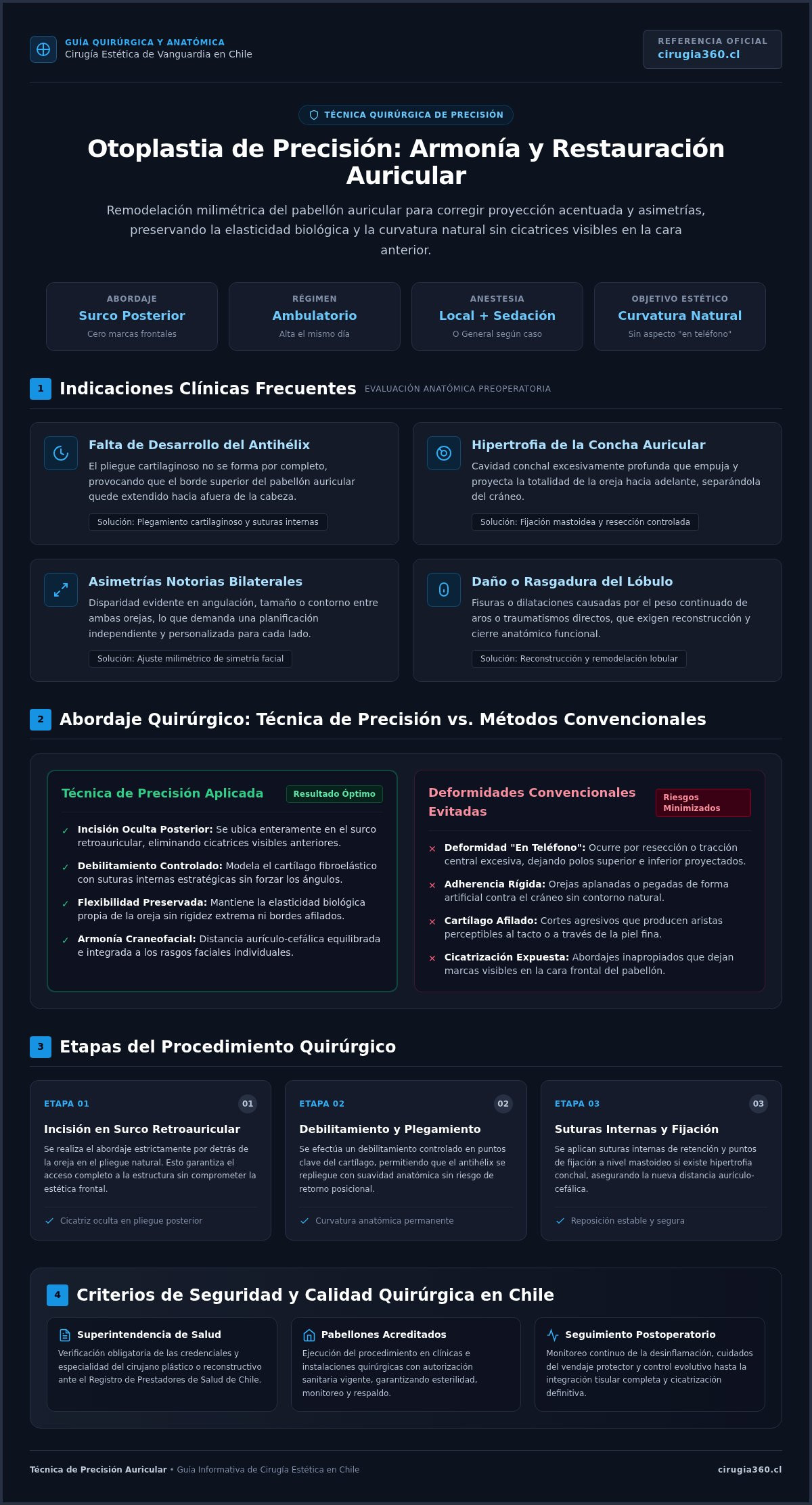 Infografia de Otoplastia en Chile: Guía Médica de Remodelación Auricular 2026