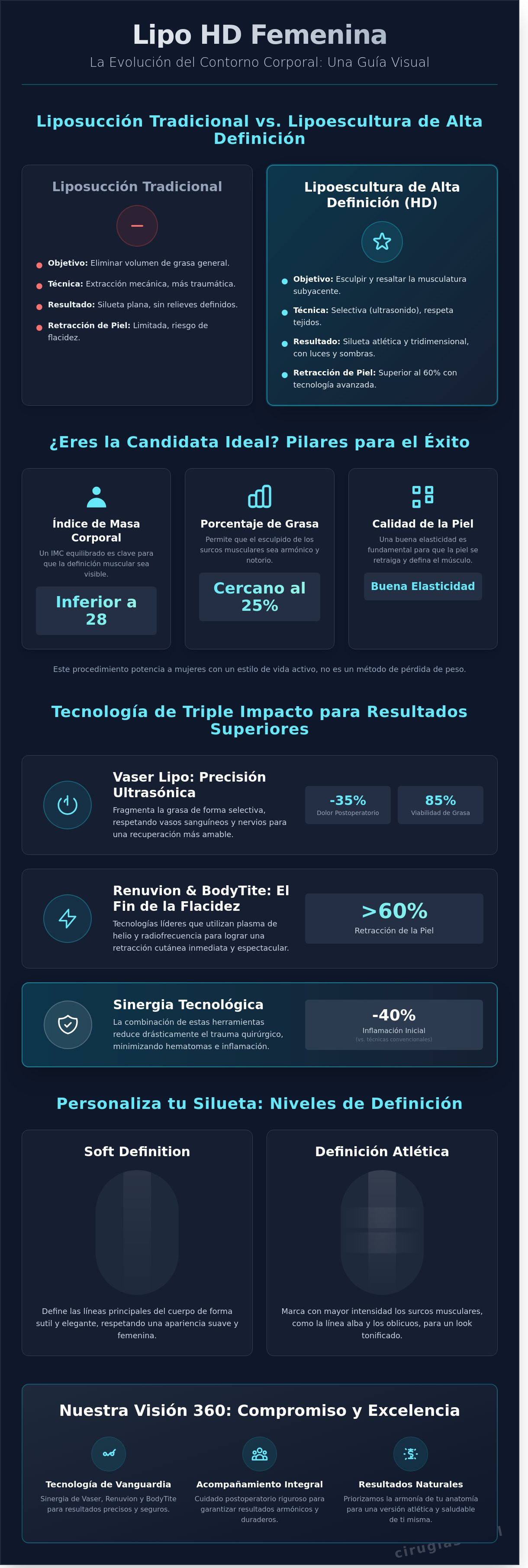 Infografia de Lipo HD para mujeres en Chile: Guía completa de alta definición y tecnología