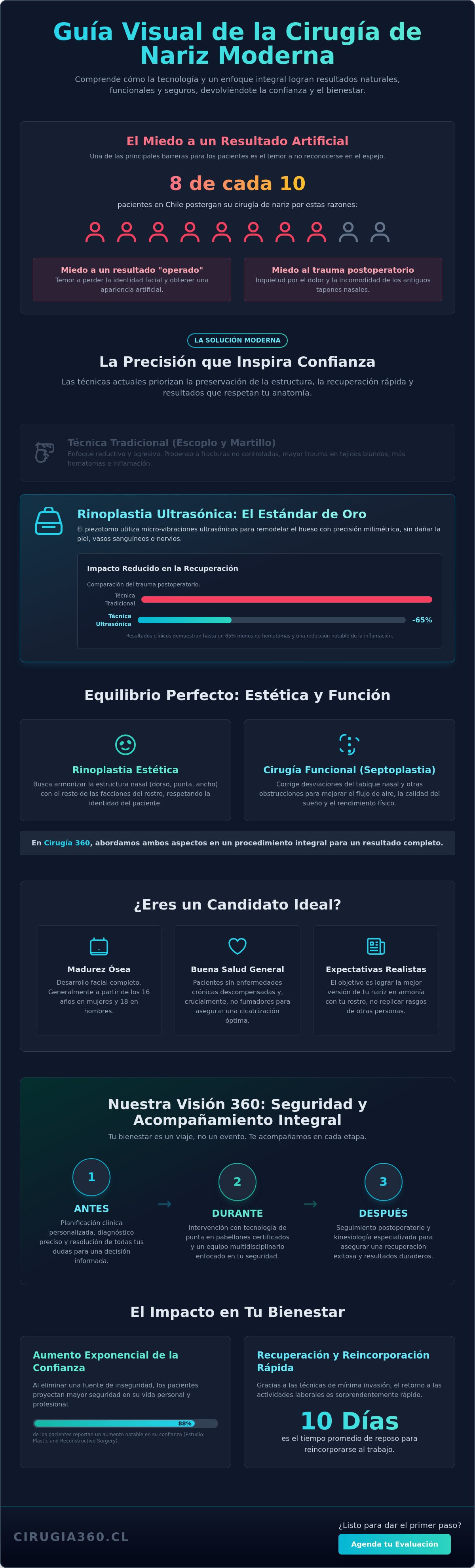 Infografia de Cirugía de Nariz: Guía Integral sobre Rinoplastia y Resultados Naturales